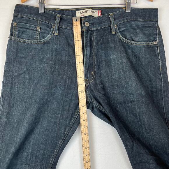 VTG Levis Jeans Mens 38x30 Blue 514 Regular Straight Mid Rise Dark Wash Denim - Picture 6 of 11